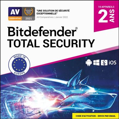 Bitdefender Total Security - 10 Appareils - 2 Ans - Publicité Bitdefender Total Security - 10 Appareils - 2 Ans - Publicité