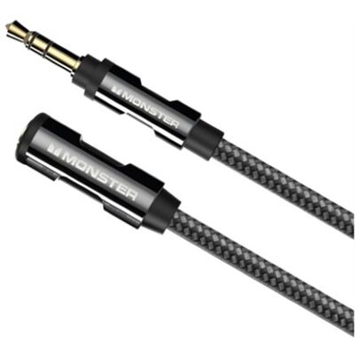 Mini câble d'extension audio stéréo Monster Cable Jack 3,5 mm mâle vers Jack 3,5 mm femelle 1,5 m Noir - Publicité Mini câble d'extension audio stéréo Monster Cable Jack 3,5 mm mâle vers Jack 3,5 mm femelle 1,5 m Noir - Publicité