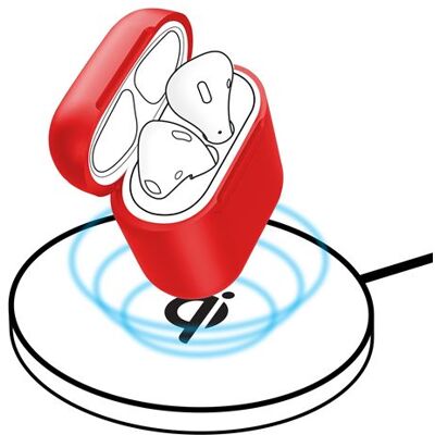 Étui Boîtier AirPods version 1 et 2 Housse Silicone Charge sans fil Baseus Rouge Rouge - Publicité Étui Boîtier AirPods version 1 et 2 Housse Silicone Charge sans fil Baseus Rouge Rouge - Publicité