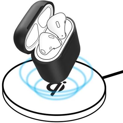 Étui Boîtier AirPods version 1 et 2 Housse Silicone Charge sans fil Baseus Noir Noir - Publicité Étui Boîtier AirPods version 1 et 2 Housse Silicone Charge sans fil Baseus Noir Noir - Publicité