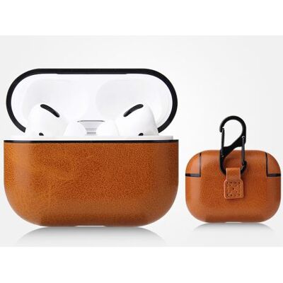 OEM Coque Etui en cuir antichoc avec boucle en métal pour Apple AirPods Pro - Brun - Publicité OEM Coque Etui en cuir antichoc avec boucle en métal pour Apple AirPods Pro - Brun - Publicité