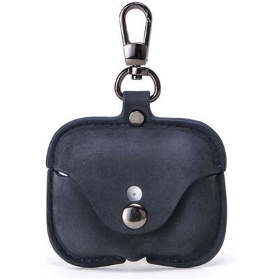 OEM Etui Coque de protection en cuir antichoc avec boucle pour votre Apple AirPods Pro - Bleu foncé - Publicité OEM Etui Coque de protection en cuir antichoc avec boucle pour votre Apple AirPods Pro - Bleu foncé - Publicité