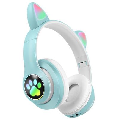 Non communiqué Casque Sans Fil Bluetooth pour Enfant avec Oreilles Chat Lumineux RGB Avizar Vert Menthe Vert Menthe - Publicité Non communiqué Casque Sans Fil Bluetooth pour Enfant avec Oreilles Chat Lumineux RGB Avizar Vert Menthe Vert Menthe - Publicité