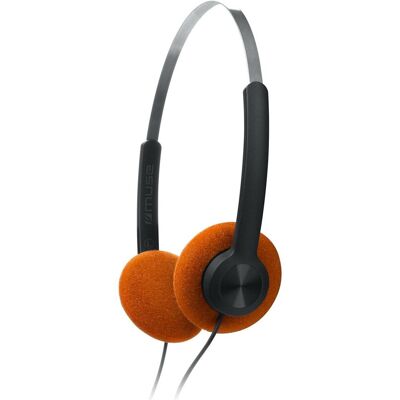 Casque Audio Filaire Jack 3.5mm avec Arceau Réglable et Adaptateur USB-C Muse Noir / Orange Noir / Orange - Publicité Casque Audio Filaire Jack 3.5mm avec Arceau Réglable et Adaptateur USB-C Muse Noir / Orange Noir / Orange - Publicité