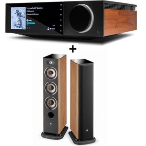 Amplificateur hi-fi Cambridge EVO 75 Noir + Enceinte colonne Focal Aria 926 Prime Walnut Vendue par paire Noir - Publicité