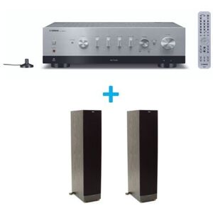 YMAH Amplificateur Hi-Fi Yamaha R-N800A Argent + une paire d'enceintes colonne Klipsch Series RF-82 MKII Noir Argent - Publicité