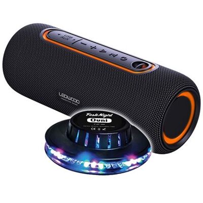 Non communiqué Enceinte Nomade LEDWOOD XTREM140 LD-XT140BT-BLACK, 100W/10W RMS, Bluetooth 5.0, TWS, Etanche IPX5, Autono. 6H, Jeu Lumière Ovni black - Publicité Non communiqué Enceinte Nomade LEDWOOD XTREM140 LD-XT140BT-BLACK, 100W/10W RMS, Bluetooth 5.0, TWS, Etanche IPX5, Autono. 6H, Jeu Lumière Ovni black - Publicité