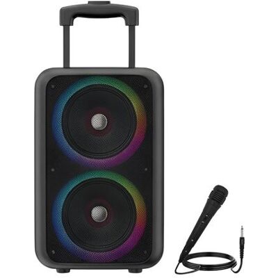 Non communiqué Enceinte Bluetooth Portable 41×26cm Lumineuse 2x Haut-parleurs 5W avec Micro Noir noir - Publicité Non communiqué Enceinte Bluetooth Portable 41×26cm Lumineuse 2x Haut-parleurs 5W avec Micro Noir noir - Publicité