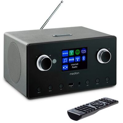 Non communiqué Radio Internet – MEDION MD89295 – 2x7,5W RMS + 15W Subwoofer – DAB+, FM, Bluetooth – Écran couleur – Titane titane - Publicité Non communiqué Radio Internet – MEDION MD89295 – 2x7,5W RMS + 15W Subwoofer – DAB+, FM, Bluetooth – Écran couleur – Titane titane - Publicité
