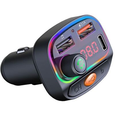 Non communiqué Transmetteur FM Bluetooth Qumox pour voiture USB 3.1A Type-C Chargeur rapide Radio MP3 - Publicité Non communiqué Transmetteur FM Bluetooth Qumox pour voiture USB 3.1A Type-C Chargeur rapide Radio MP3 - Publicité