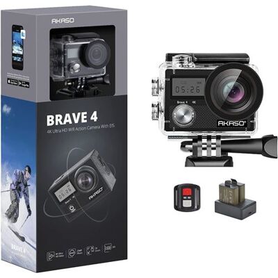 Non communiqué AKASO Caméra Sport Etanche 4K WiFi 20MP Ultra HD Écran LCD Grand Angle 170° EIS 30M sous Marine 2 Batteries 1050mAh - Brave 4 Noir Noir - Publicité Non communiqué AKASO Caméra Sport Etanche 4K WiFi 20MP Ultra HD Écran LCD Grand Angle 170° EIS 30M sous Marine 2 Batteries 1050mAh - Brave 4 Noir Noir - Publicité