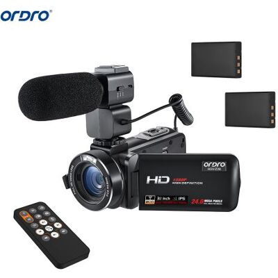 ORDRO HDV-Z20 Caméra vidéo numérique Full HD 24MP 1080p Full HD 24MP avec écran tactile rotatif IPS à zoom tactile 16X Le zoom num - Publicité ORDRO HDV-Z20 Caméra vidéo numérique Full HD 24MP 1080p Full HD 24MP avec écran tactile rotatif IPS à zoom tactile 16X Le zoom num - Publicité