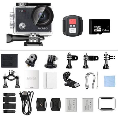 Non communiqué Caméra Sport AKASO V50X SE Etanche 4k MicroSDXC U3 64 Go 30FPS - Stabilisateur - Écran Tactile Noir - Publicité Non communiqué Caméra Sport AKASO V50X SE Etanche 4k MicroSDXC U3 64 Go 30FPS - Stabilisateur - Écran Tactile Noir - Publicité