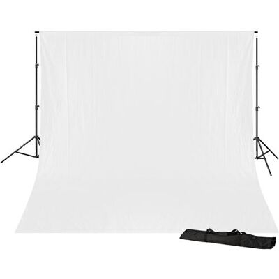 BRESSER BR-D23 Support de Fond de Studio + Fond de Studio en Tissu 3 x 4m Blanc blanc - Publicité BRESSER BR-D23 Support de Fond de Studio + Fond de Studio en Tissu 3 x 4m Blanc blanc - Publicité