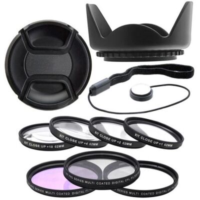 Xit Kit 62mm 7 Filtres: UV CPL FLD + 4 Macro Close-Up, Pare Soleil + Lens Cap et Cap keeper pour NIKKOR, Nikon, Fujinon, Sony - Publicité Xit Kit 62mm 7 Filtres: UV CPL FLD + 4 Macro Close-Up, Pare Soleil + Lens Cap et Cap keeper pour NIKKOR, Nikon, Fujinon, Sony - Publicité
