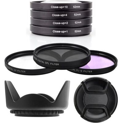 Xit Kit 52mm 7 Filtres: UV CPL FLD et 4 Macro Close Up. Pare soleil el Bouchon Lens Cap pour NIKON D7100 D7000 D5300 D5200 D5100 D5000 D3300 D3200 D3100 D3000 D90 D80 - Publicité Xit Kit 52mm 7 Filtres: UV CPL FLD et 4 Macro Close Up. Pare soleil el Bouchon Lens Cap pour NIKON D7100 D7000 D5300 D5200 D5100 D5000 D3300 D3200 D3100 D3000 D90 D80 - Publicité
