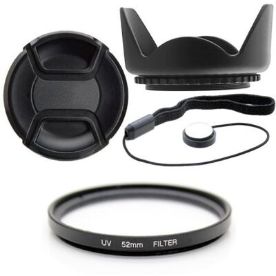 Xit Kit 52mm Pare Soleil et Lens Cap + Filtre UV et Dragonne pour NIKON D7100 D7000 D5300 D5200 D5100 D5000 D3300 D3200 D3100 D3000 D90 D80 - Publicité Xit Kit 52mm Pare Soleil et Lens Cap + Filtre UV et Dragonne pour NIKON D7100 D7000 D5300 D5200 D5100 D5000 D3300 D3200 D3100 D3000 D90 D80 - Publicité