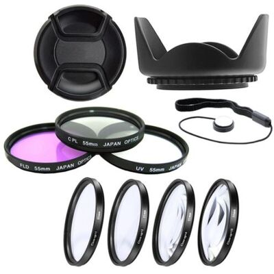 Xit Kit 55mm 7 Filtres: UV CPL FLD + 4 Macro Close-Up, Pare Soleil + Lens Cap et Cap keeper pour Sony DSLR Alpha A200 A300 A350 A33 A35 A55 A58 A65 A77 - Publicité Xit Kit 55mm 7 Filtres: UV CPL FLD + 4 Macro Close-Up, Pare Soleil + Lens Cap et Cap keeper pour Sony DSLR Alpha A200 A300 A350 A33 A35 A55 A58 A65 A77 - Publicité