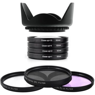 Xit Kit Filtres + Pare Soleil 52mm UV CPL FLD + Close up +1 +2 +4 +10 pour DSLR D3200 D3100 D3300 D3000 D5000 D5200 D5300 D5100 Coolpix P7000 P7700 P7100 P7800 OBJECTIF LENS 18-55 55-200 CANON 50MM F/1.4 F/1.8 - Publicité Xit Kit Filtres + Pare Soleil 52mm UV CPL FLD + Close up +1 +2 +4 +10 pour DSLR D3200 D3100 D3300 D3000 D5000 D5200 D5300 D5100 Coolpix P7000 P7700 P7100 P7800 OBJECTIF LENS 18-55 55-200 CANON 50MM F/1.4 F/1.8 - Publicité