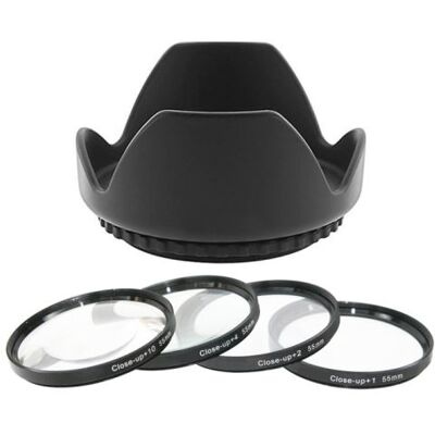 Xit Kit 55mm - Pare soleil + 4 Filtres Macro Close-UP pour Sony DSLR Alpha A200 A300 A350 A33 A35 A55 A58 A65 A77 - Publicité Xit Kit 55mm - Pare soleil + 4 Filtres Macro Close-UP pour Sony DSLR Alpha A200 A300 A350 A33 A35 A55 A58 A65 A77 - Publicité