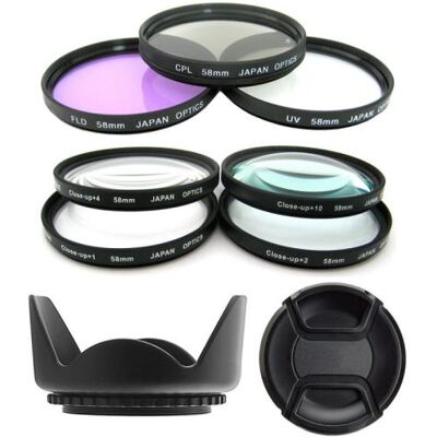 Xit Kit 58mm 7 Filtres: UV CPL FLD et 4 Macro Close Up. Pare soleil el Bouchon Lens Cap pour CANON EOS Rebel T5i T4i T3i T3 T2i T6 T6i T1i XT XTi XSi SL1 - Publicité Xit Kit 58mm 7 Filtres: UV CPL FLD et 4 Macro Close Up. Pare soleil el Bouchon Lens Cap pour CANON EOS Rebel T5i T4i T3i T3 T2i T6 T6i T1i XT XTi XSi SL1 - Publicité
