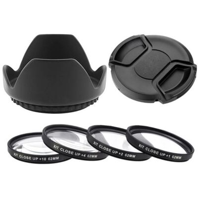 Xit Kit 62mm Pare Soleil et Lens Cap + 4 Filtres Close Up pour NIKKOR, Nikon, Fujinon, Sony - Publicité Xit Kit 62mm Pare Soleil et Lens Cap + 4 Filtres Close Up pour NIKKOR, Nikon, Fujinon, Sony - Publicité