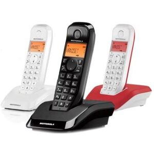 Motorola S1203 - Téléphone sans fil avec ID d'appelant - DECT\GAP - (conférence) à trois capacité d'appel - noir, blanc, blanc/cerise + 2 combinés supplémentaires Blanc - Publicité Motorola S1203 - Téléphone sans fil avec ID d'appelant - DECT\GAP - (conférence) à trois capacité d'appel - noir, blanc, blanc/cerise + 2 combinés supplémentaires Blanc - Publicité