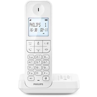Téléphone fixe sans fil avec répondeur Philips D2751W Solo Blanc Blanc - Publicité Téléphone fixe sans fil avec répondeur Philips D2751W Solo Blanc Blanc - Publicité