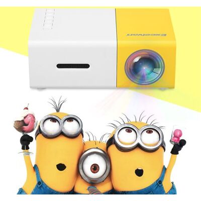 Mini Vidéo Projecteur Excelvan YG300 Multimédia à Domicile LED LCD Full HD1080P 50Lumens Jaune/Blanc - Publicité Mini Vidéo Projecteur Excelvan YG300 Multimédia à Domicile LED LCD Full HD1080P 50Lumens Jaune/Blanc - Publicité