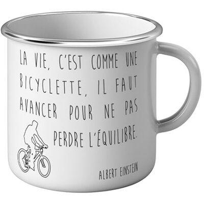 Non communiqué Fabulous Mug en métal émaille Citations Einstein la Vie c'Est Comme une Bicyclette Blanc - Publicité Non communiqué Fabulous Mug en métal émaille Citations Einstein la Vie c'Est Comme une Bicyclette Blanc - Publicité
