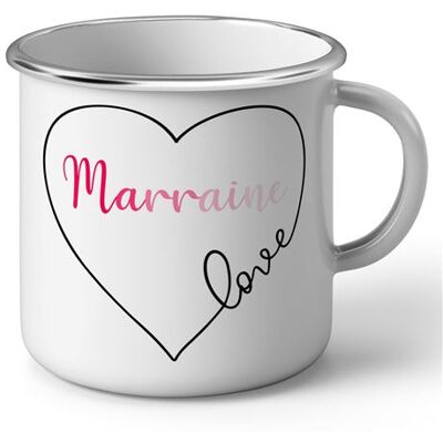 Non communiqué Fabulous Mug en métal émaille Marraine Love Coeur Blanc - Publicité Non communiqué Fabulous Mug en métal émaille Marraine Love Coeur Blanc - Publicité