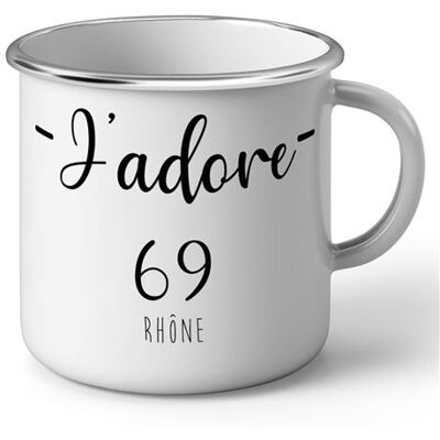 Non communiqué Fabulous Mug en métal émaille J'Adore 69 Rhone Departement Lyon Blanc - Publicité Non communiqué Fabulous Mug en métal émaille J'Adore 69 Rhone Departement Lyon Blanc - Publicité