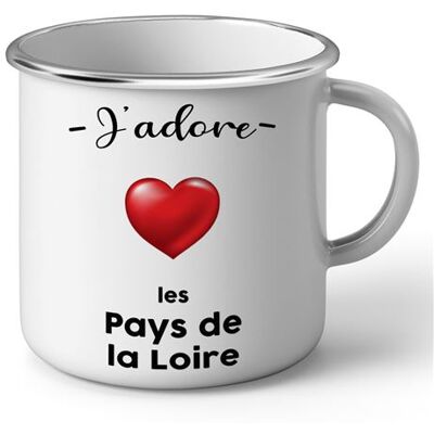 Non communiqué Fabulous Mug en métal émaille J'adore Les Pays De La Loire Region Nantes Blanc - Publicité Non communiqué Fabulous Mug en métal émaille J'adore Les Pays De La Loire Region Nantes Blanc - Publicité