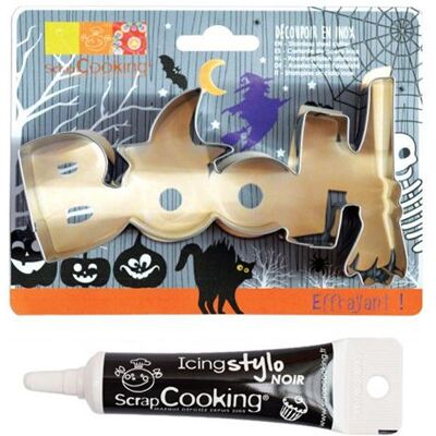 Scrapcooking Découpoir à biscuits en inox Booh Halloween + stylo alimentaire noir Multicolore - Publicité Scrapcooking Découpoir à biscuits en inox Booh Halloween + stylo alimentaire noir Multicolore - Publicité