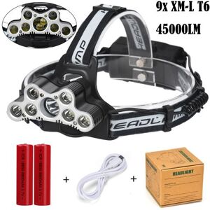 Générique 45000 LM 9X XM-L T6 LED rechargeable Projecteur Phare Voyage Lampe frontale - Publicité Générique 45000 LM 9X XM-L T6 LED rechargeable Projecteur Phare Voyage Lampe frontale - Publicité