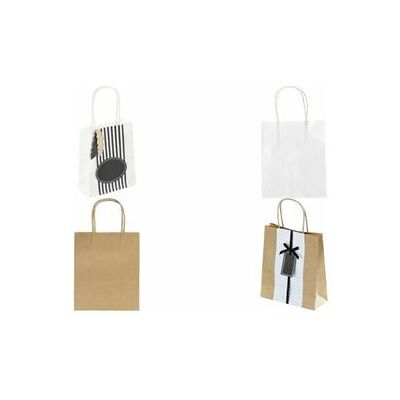 Folia Paper Sac en papier kraft naturel - 125x50x150mm - Lot de 20 - Publicité Folia Paper Sac en papier kraft naturel - 125x50x150mm - Lot de 20 - Publicité