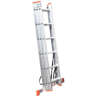 Non communiqué XTRA Echelle transformable en aluminium 3 plans 6 marches gris - Publicité Non communiqué XTRA Echelle transformable en aluminium 3 plans 6 marches gris - Publicité