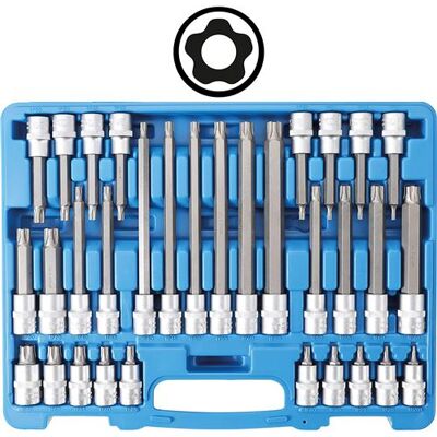BGS TECHNIC BGS 5191 Jeu de douilles à embouts 12,5 mm (1/2) Profil TPS (pour Torx Plus) avec perçage TPS20 - TPS70 32 pièces - Publicité BGS TECHNIC BGS 5191 Jeu de douilles à embouts 12,5 mm (1/2) Profil TPS (pour Torx Plus) avec perçage TPS20 - TPS70 32 pièces - Publicité
