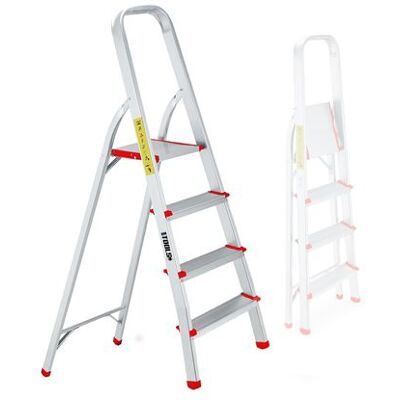 Non communiqué Escabeau à 4 marches BM TOOLS BMT-ESC4-ALU - Haut. de travail : 79 cm - prend peu de place et se range facilement - en Aluminium - Publicité Non communiqué Escabeau à 4 marches BM TOOLS BMT-ESC4-ALU - Haut. de travail : 79 cm - prend peu de place et se range facilement - en Aluminium - Publicité