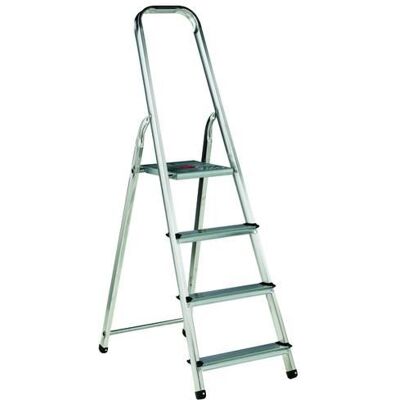 Non communiqué Escabeau HobbyTech en aluminium gris de 4 marches - Publicité Non communiqué Escabeau HobbyTech en aluminium gris de 4 marches - Publicité