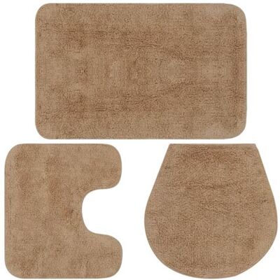 VIDAXL Jeu de tapis de salle de bain 3 pcs Tissu Beige Beige - Publicité VIDAXL Jeu de tapis de salle de bain 3 pcs Tissu Beige Beige - Publicité