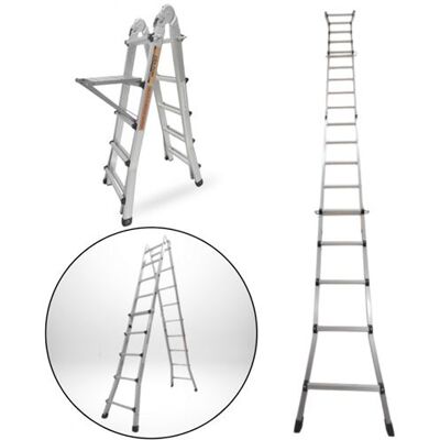 SECURY-T - Scala 4x5 alluminio 4,96m - 4x5 gradini - Ladder - Publicité SECURY-T - Scala 4x5 alluminio 4,96m - 4x5 gradini - Ladder - Publicité