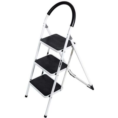 Non communiqué Escabeau à 3 marches BM TOOLS BMT-ESC3-ACIER, Haut. de travail : 69 cm, se range facilement, Marches et Poignées anti-dérapantes - Publicité Non communiqué Escabeau à 3 marches BM TOOLS BMT-ESC3-ACIER, Haut. de travail : 69 cm, se range facilement, Marches et Poignées anti-dérapantes - Publicité