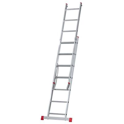 Non communiqué XTRA Echelle transformable en aluminium 2 plans 7 marches Gris - Publicité Non communiqué XTRA Echelle transformable en aluminium 2 plans 7 marches Gris - Publicité