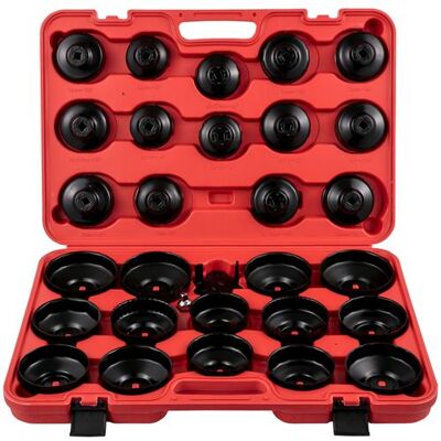 Non communiqué VEVOR Jeu de Douilles Filtre Huile Jeu de Clés Acier Mallette 30PCS Cloches 0,95cm Profil Noir et Rouge - Publicité Non communiqué VEVOR Jeu de Douilles Filtre Huile Jeu de Clés Acier Mallette 30PCS Cloches 0,95cm Profil Noir et Rouge - Publicité