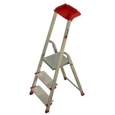 Escalux Escabeau 3 Marches Confortlux2 Avec Tablette Porte-Outils - Publicité Escalux Escabeau 3 Marches Confortlux2 Avec Tablette Porte-Outils - Publicité