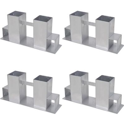 vidaXL Aide d'empilage du bois de chauffage 4 pcs Acier Argenté - Publicité vidaXL Aide d'empilage du bois de chauffage 4 pcs Acier Argenté - Publicité