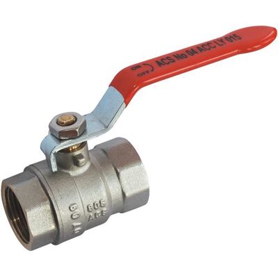 Vanne laiton nickelée 3/4" femelle/femelle - Vanne à sphère - Publicité Vanne laiton nickelée 3/4" femelle/femelle - Vanne à sphère - Publicité