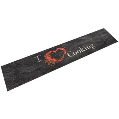 Non communiqué vidaXL Tapis de cuisine lavable impression cuisine noir 60x300 cm 136551 Noir - Publicité Non communiqué vidaXL Tapis de cuisine lavable impression cuisine noir 60x300 cm 136551 Noir - Publicité