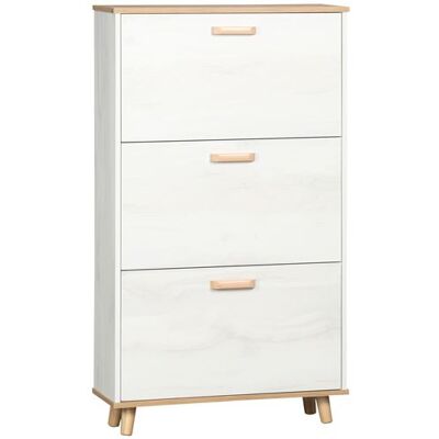 Non communiqué Meuble à chaussures design scandinave 3 portes abattantes 3 étagères réglables bois pin panneaux effet bois blanc Beige - Publicité Non communiqué Meuble à chaussures design scandinave 3 portes abattantes 3 étagères réglables bois pin panneaux effet bois blanc Beige - Publicité